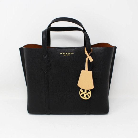 TORY BURCH #42959 Small Perry Black Leather Tote Bag